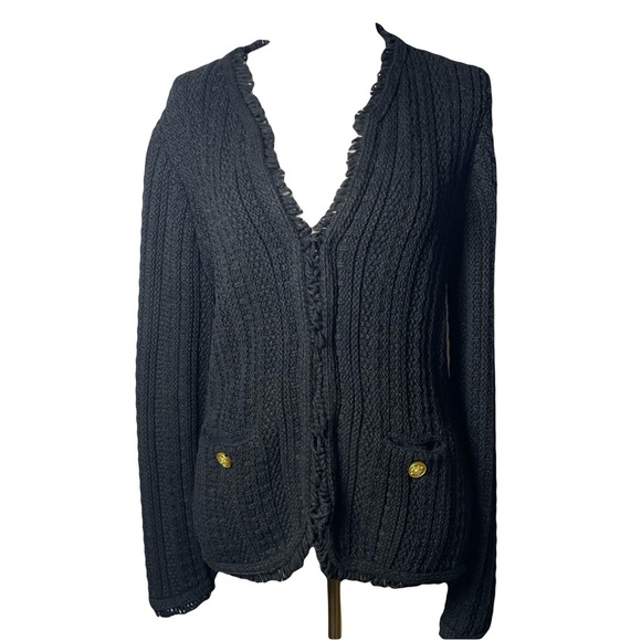 J. Crew Iconic Lady Sweater Jacket Black Size L - Picture 1 of 11